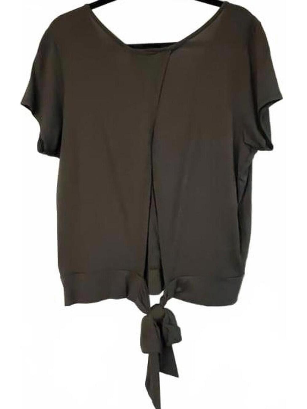NWT Buckle Willow & Root Women’s Dusty Olive Tulip Knit VNeck Back Tie Top - Picture 4 of 8